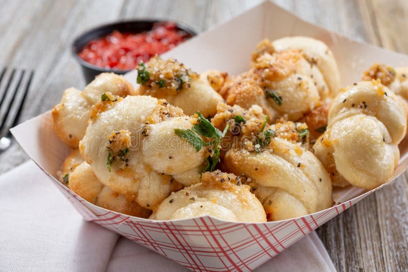 Garlic knots stock photo. Image of food, parmesan, dough 192744204