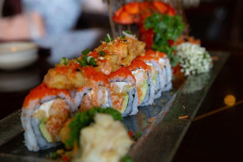 Garlic Lobster Roll royalty free stock image