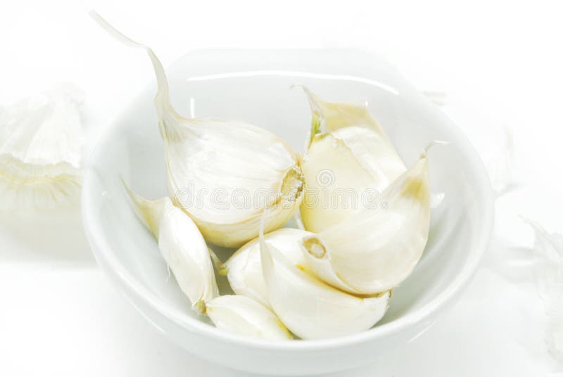 Garlic in a plate stock image. Image of cooking, nature 17960593