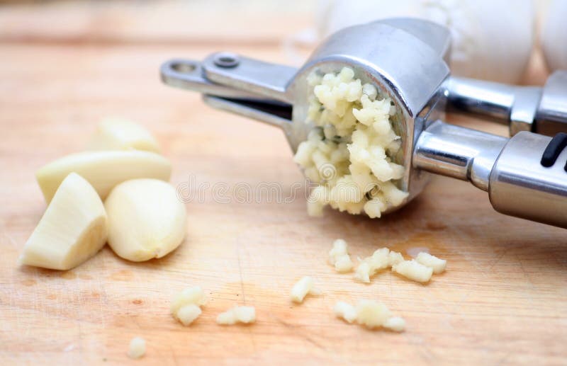 Garlic Press with Fresh Garlic