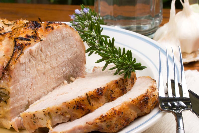 Garlic Rosemary Roast Pork stock photo. Image of recipe 2399968