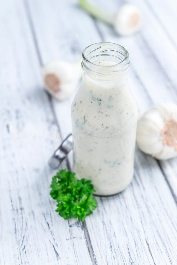 Garlic Sauce With Some Fresh Herbs Stock Image Image of ingredient, food 71697555