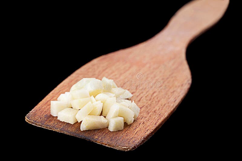 Chopped Garlic In A Plate With Garlic Bulb And Cloves Stock Image Image of peeled, spicy 54297943
