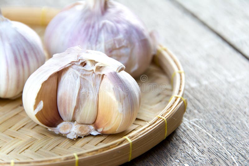 Garlic Whole and Cloves on Wooden Stock Photo Image of garlic, cloves