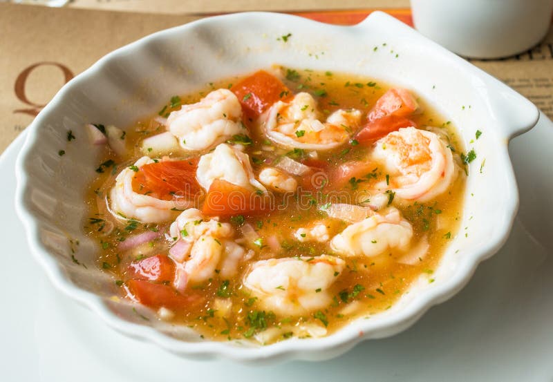 Garnele ceviche lizenzfreie stockfotos Garnele ceviche lizenzfreie stockfotos