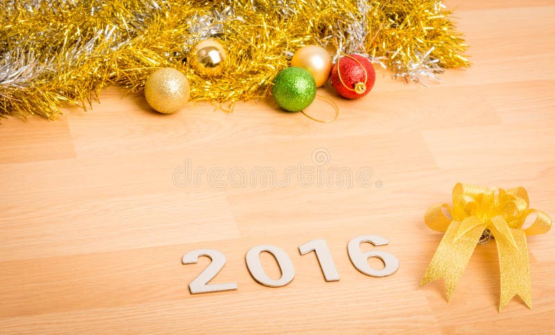 Garnering för nytt år, Closeup på 2016 royaltyfri fotografi Garnering för nytt år, Closeup på 2016 royaltyfri fotografi