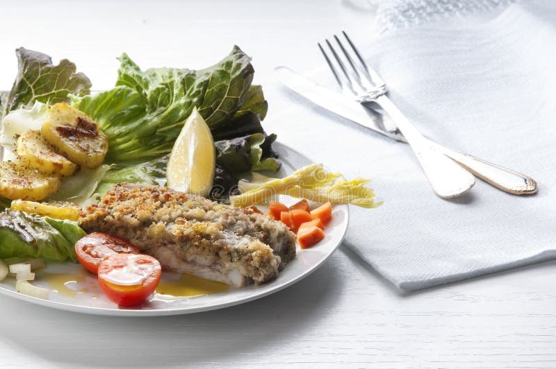 Garnish fish fillet stock photo. Image of lemon, natural 48902424