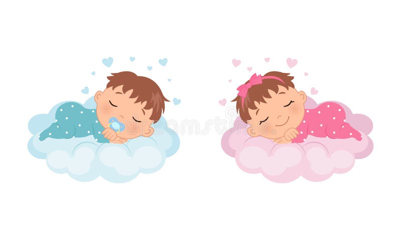 Bebê fofo sentado na nuvem gênero do bebê revela menino ou menina