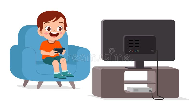 Menino feliz gamer imaginar ganhar batalha real enquanto joga videogame no  computador pc. Personagem de desenho animado infantil engraçado de menino  vestindo fones de ouvido. Conceito de jogo virtual. Renderização 3D fotos