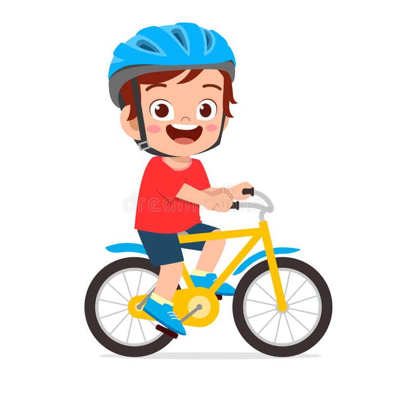 garoto giro feliz andando de bicicleta sorriso
