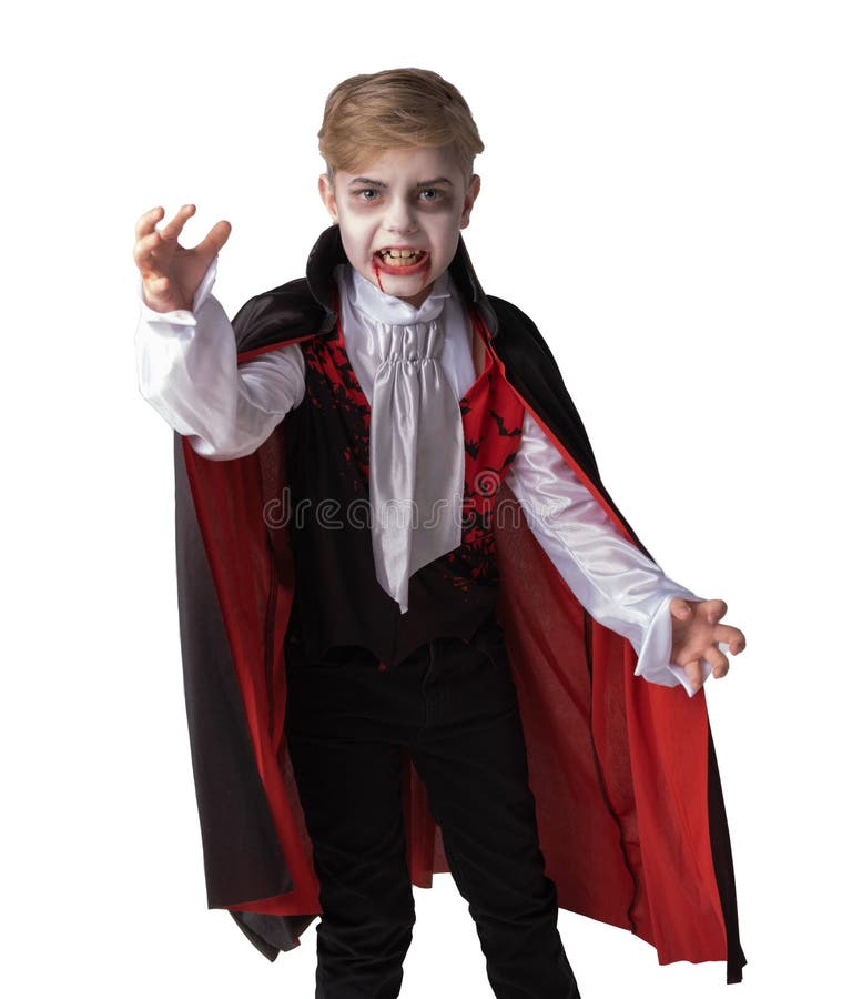 Garoto Na Fantasia De Maquiagem Do Vampiro De Halloween Foto de Stock -  Imagem de monstro, feriado: 230819714