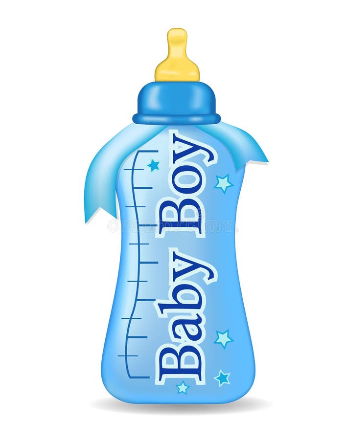 Garrafa azul com a fita no fundo isolado Bottels da crian?a Ilustra??o do vetor ilustração royalty free Garrafa azul com a fita no fundo isolado Bottels da crian?a Ilustra??o do vetor ilustração royalty free