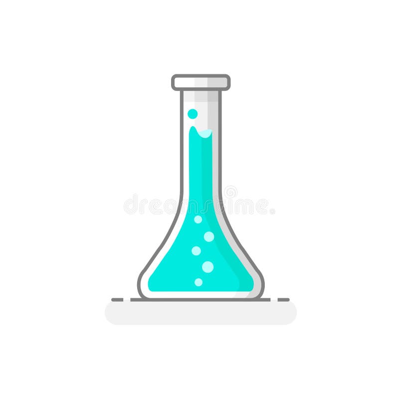 Garrafa científica com líquido químico - ícone 2 dos produtos vidreiros de laboratório conceito de projeto liso Ilustração do vet ilustração do vetor Garrafa científica com líquido químico - ícone 2 dos produtos vidreiros de laboratório conceito de projeto liso Ilustração do vet ilustração do vetor