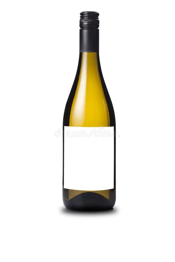 Garrafa de vinho branco sem etiqueta imagem de stock Garrafa de vinho branco sem etiqueta imagem de stock