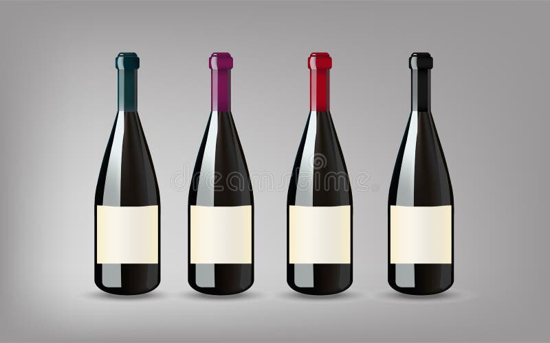Garrafa de vinho com no fundo cinzento isolado Apronte para seu DES ilustração stock Garrafa de vinho com no fundo cinzento isolado Apronte para seu DES ilustração stock