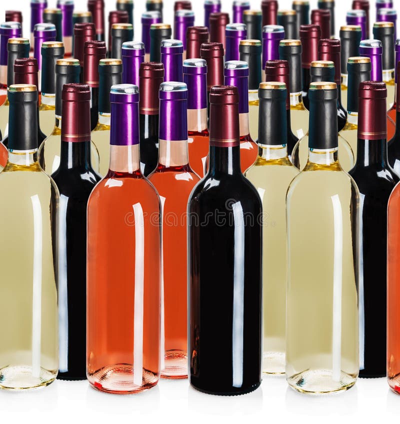 Garrafas do vinho de tipos diferentes foto de stock Garrafas do vinho de tipos diferentes foto de stock