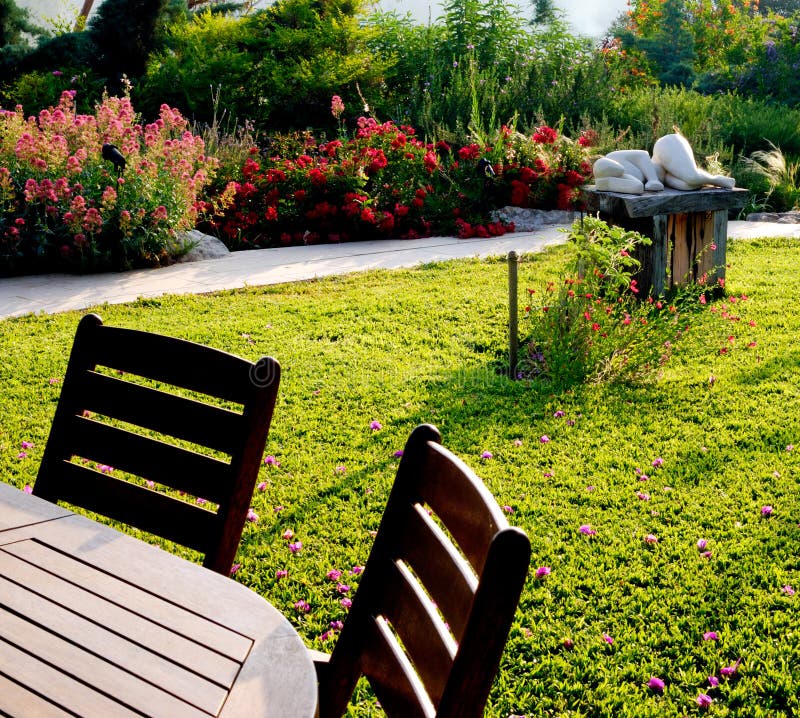 Garten stockfoto. Bild von möbel, relax, patio, botanisch