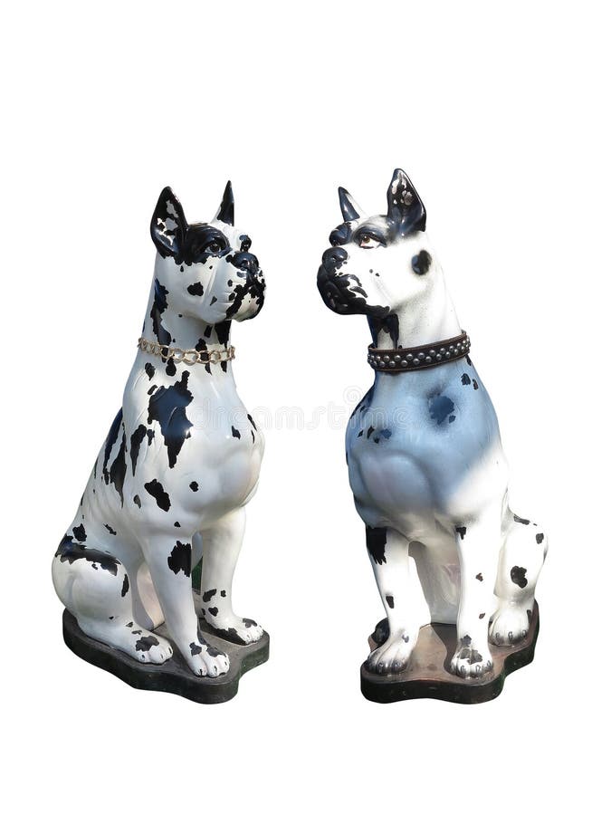 Gartenstatue von zwei Hunden lokalisiert über Weiß lizenzfreies stockbild Gartenstatue von zwei Hunden lokalisiert über Weiß lizenzfreies stockbild