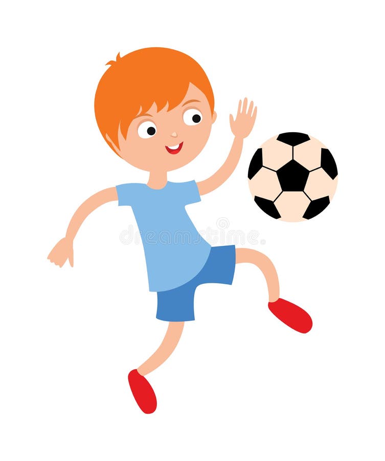 Garçon d'enfant en bas âge jouant l'illustration de vecteur du football illustration de vecteur Garçon d'enfant en bas âge jouant l'illustration de vecteur du football illustration de vecteur