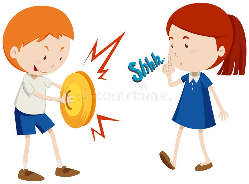 Garçon jouant la musique et fille malheureuse illustration libre de droits Garçon jouant la musique et fille malheureuse illustration libre de droits