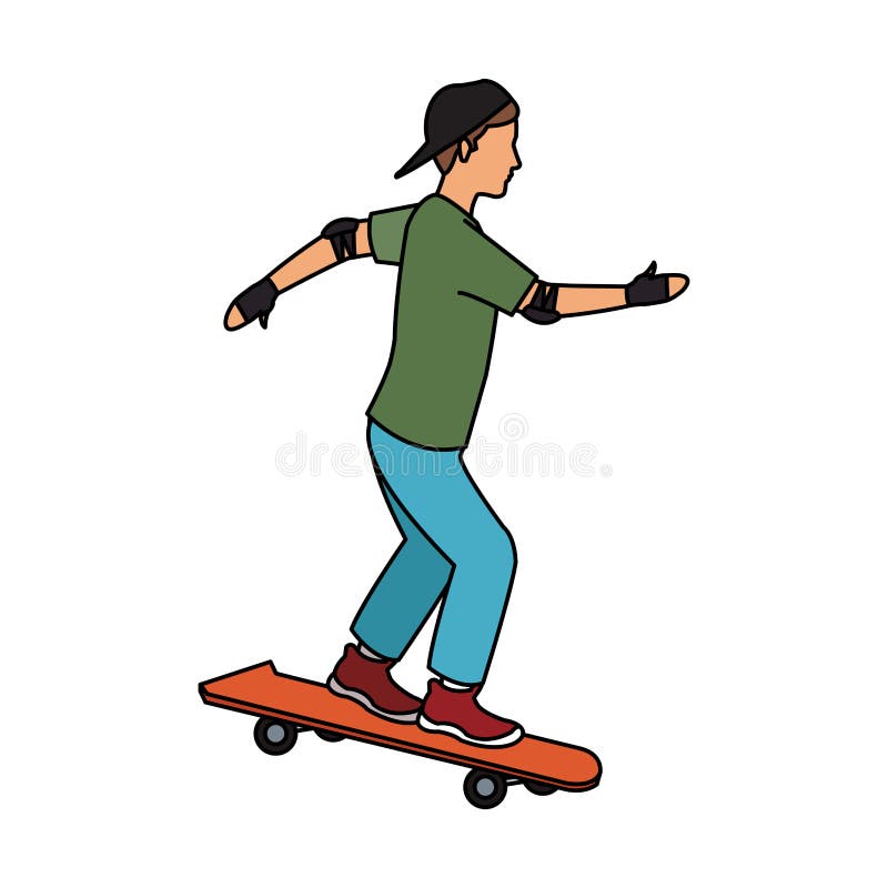 Garçon sur la planche à roulettes illustration libre de droits Garçon sur la planche à roulettes illustration libre de droits