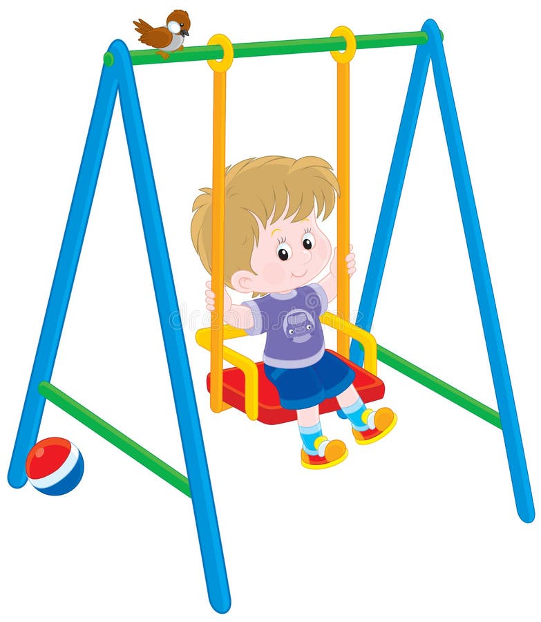 Little boy friendly smiling and swinging. Little boy friendly smiling and swinging