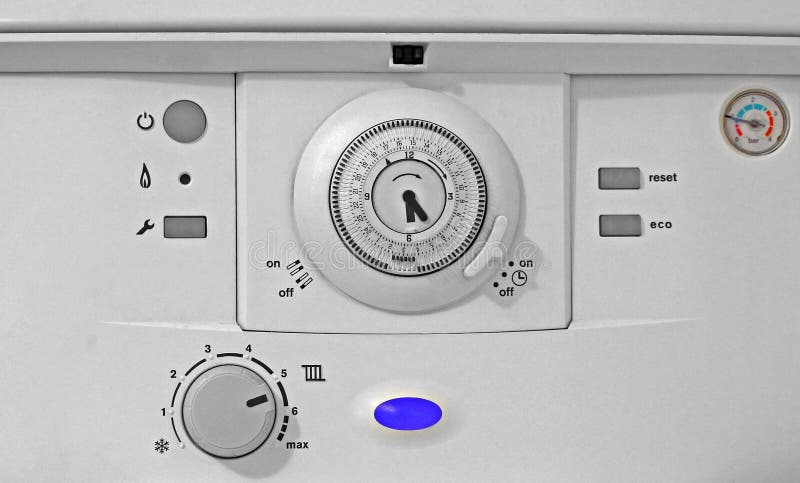 Gas boiler control panel