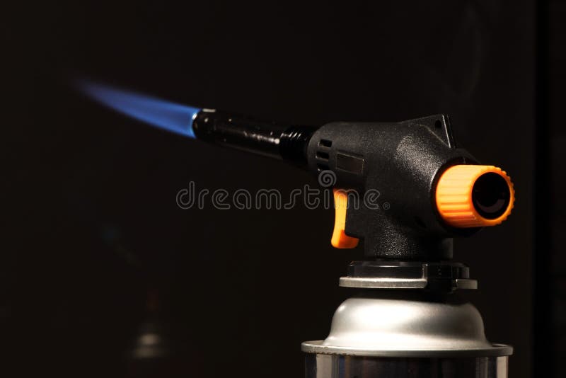 Gas Burner the Tool is Lit a Blue Flame Stock Image Image of
