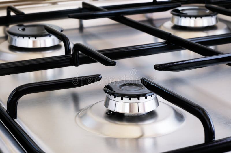 Gas cooker stock image. Image of stainless, stove, steel 13005633