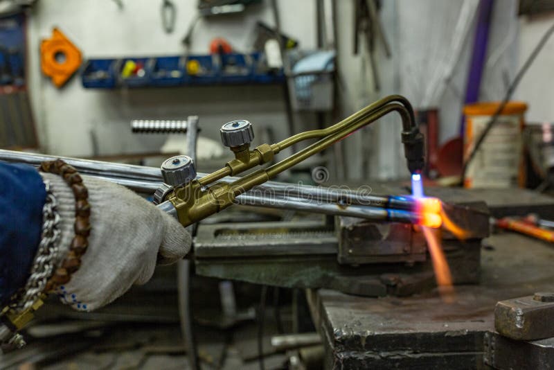 Gas Cylinder Welding Machine. Autogen Stock Image Image of metalwork