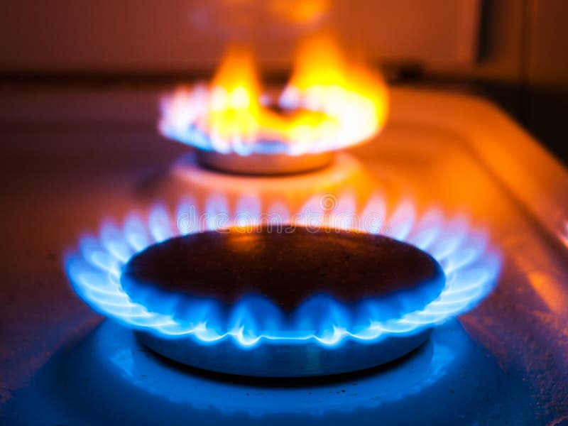 Gas fire in a kitchen stock image. Image of warm, domestic 66847413