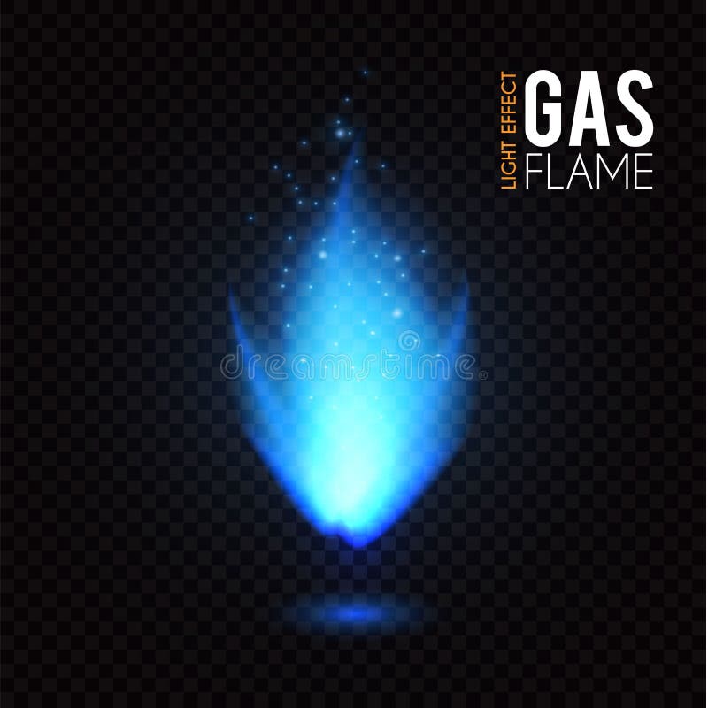 Gas Flame. Blue Fire Effect Stock Vector Illustration of heat, frame 200762148