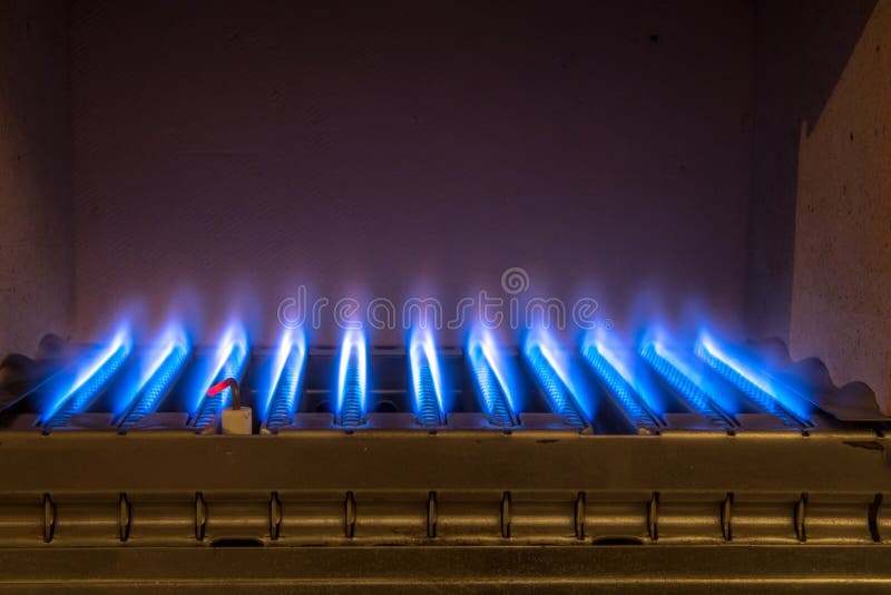 Gas Flame Inside of the Gas Boiler Stock Image Image of home, color