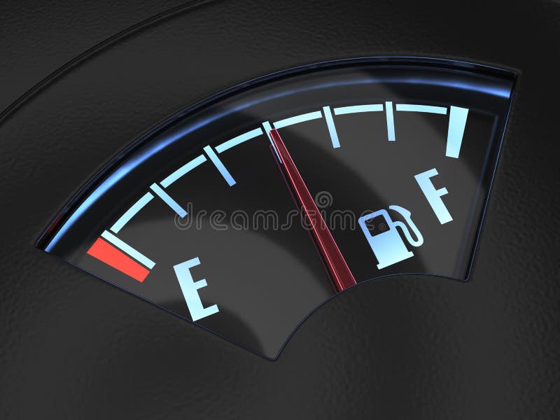 Gas Gage with the Needle Indicating a Middle Fuel Tank Stock Illustration Illustration of