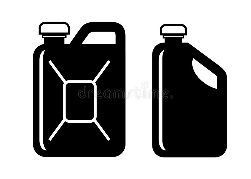 Vector black gas can icon on white background. Vector black gas can icon on white background