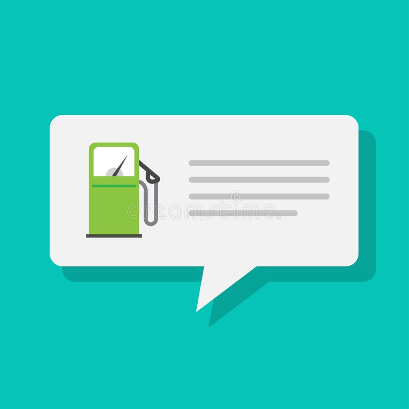 Gas petrol fuel station refilling notice info app message vector flat, push notification icon, gasoline oil pump ui royalty free illustration