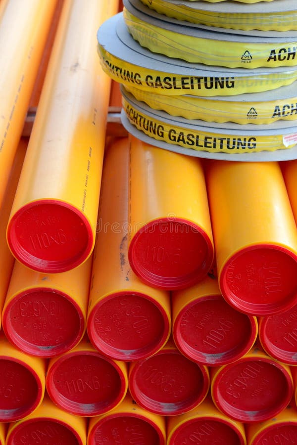 Laying Gas and Water Pipes Stock Image Image of cables, operators 25994635