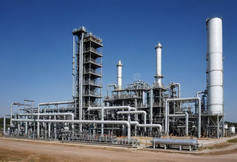 Gas processing plant royalty free illustration