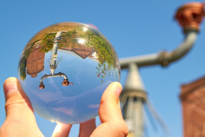 Gas is released from a former mine via the degassing line under the protector hoods. Flame arrester stock images, royalty-free photos and pictures