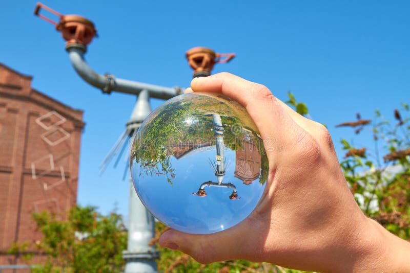 Gas is released from a former mine via the degassing line under the protector hoods. Flame arrester stock images, royalty-free photos and pictures