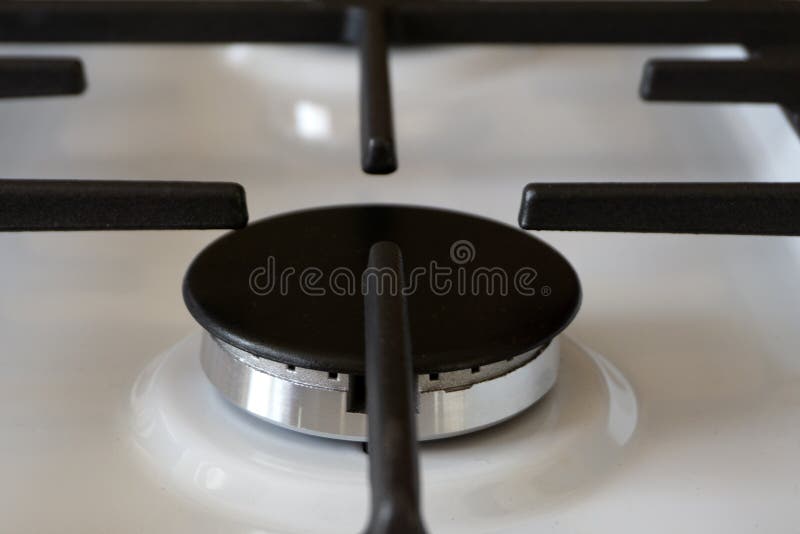Gas Ring on the Stove with Cast Iron Grate Stock Photo Image of glow, dark 181753744