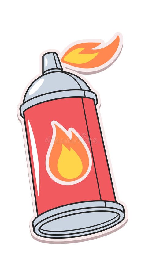Gas spray can sticker design vector illustration