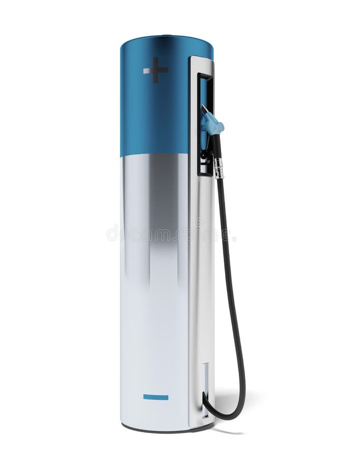 Gas station as red battery stock photo. Image of ecological 35281682