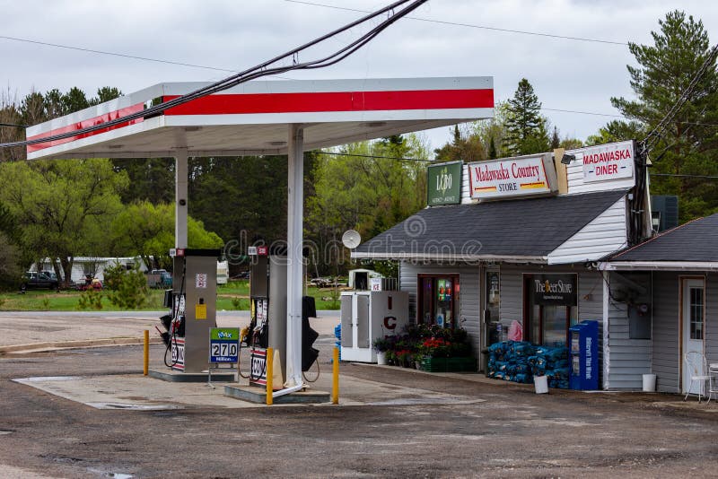 Gas Station on the Country Side of Canada in Nova Scotia Editorial
