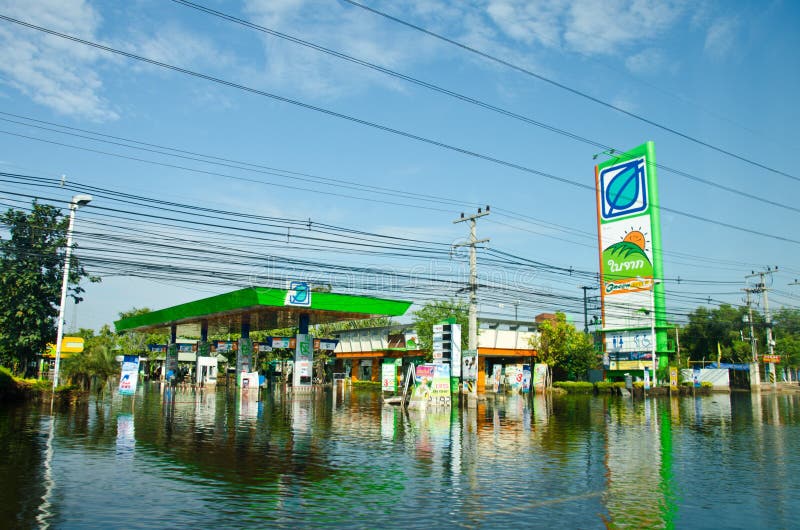 Gas Stations during Its Worst Flooding Editorial Stock Image Image of post, natural 22029644