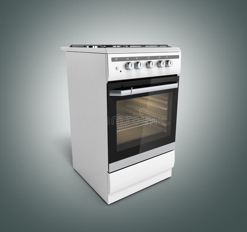 Gas Stove 3d Render Grey Background Stock Illustrations 32 Gas Stove