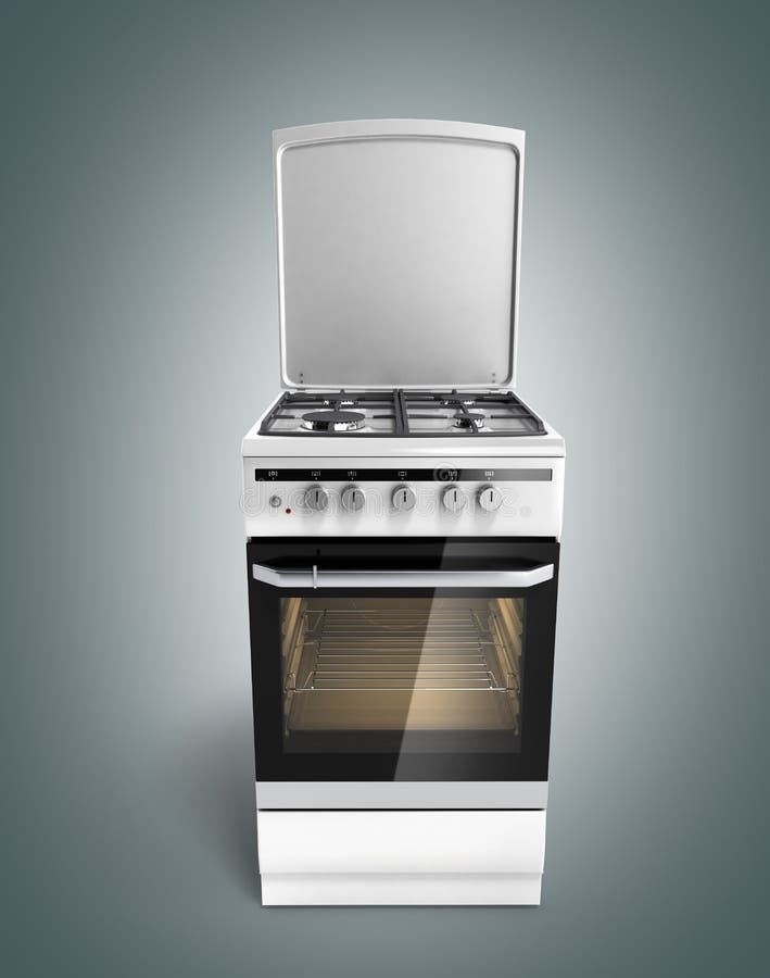 Gas Stove 3d Render Grey Gradient Stock Illustrations 8 Gas Stove 3d