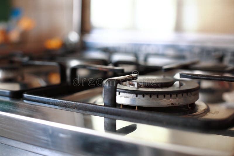 Gas stove stock image. Image of modern, chrome, burn 56647359