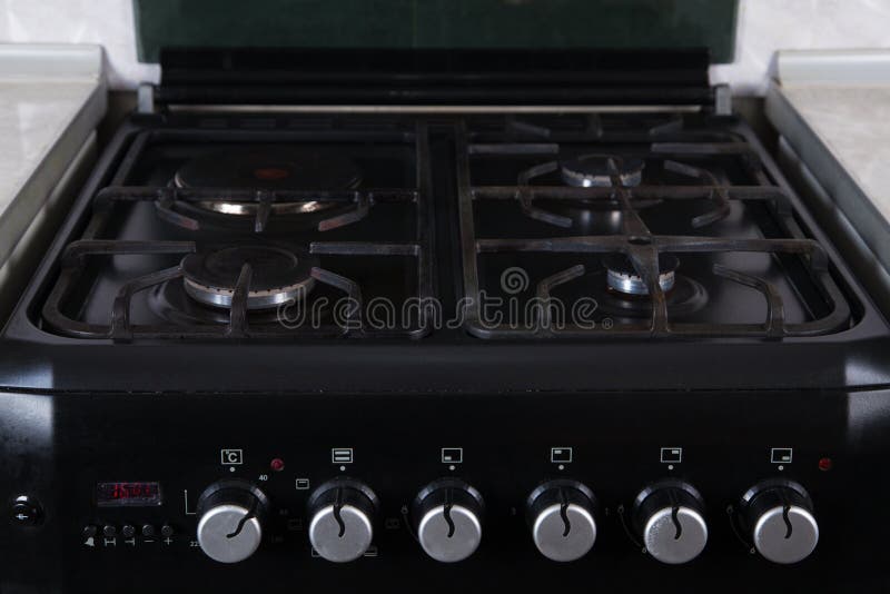 Gas Stove in the Kitchen. Gas Stove Stock Image Image of stove, glaze