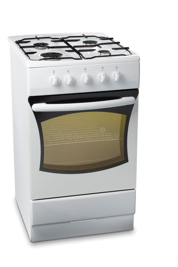 Gas Stove with Light in Oven Stock Image Image of home, white 36173557